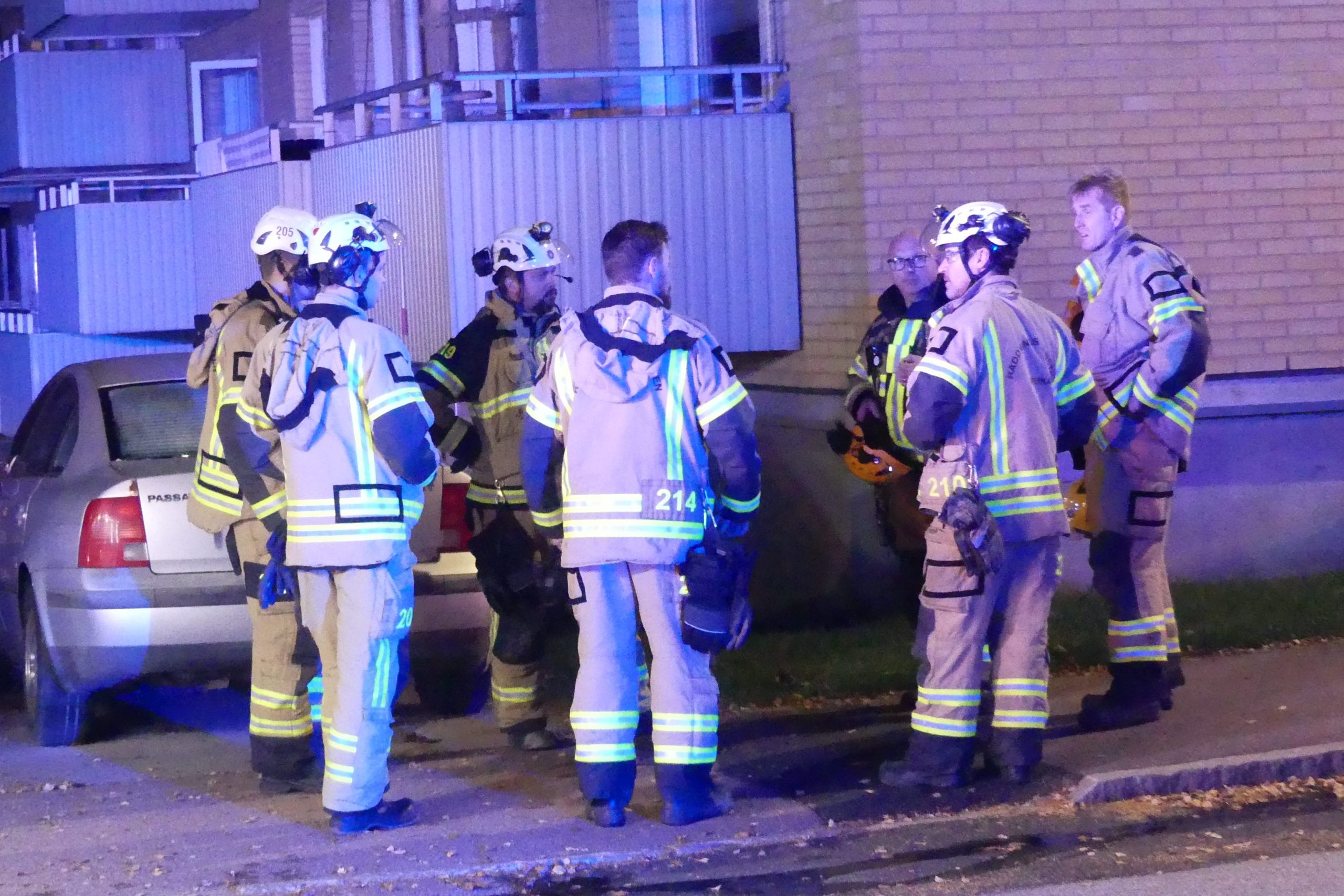 Brand i lägenhetshus på Parkgatan i Arvika oktober 2021. Foto: Sakeus Berg.