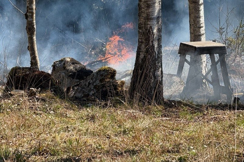 Gräsbrand i Brunskog. Foto: Magnus Högberg.