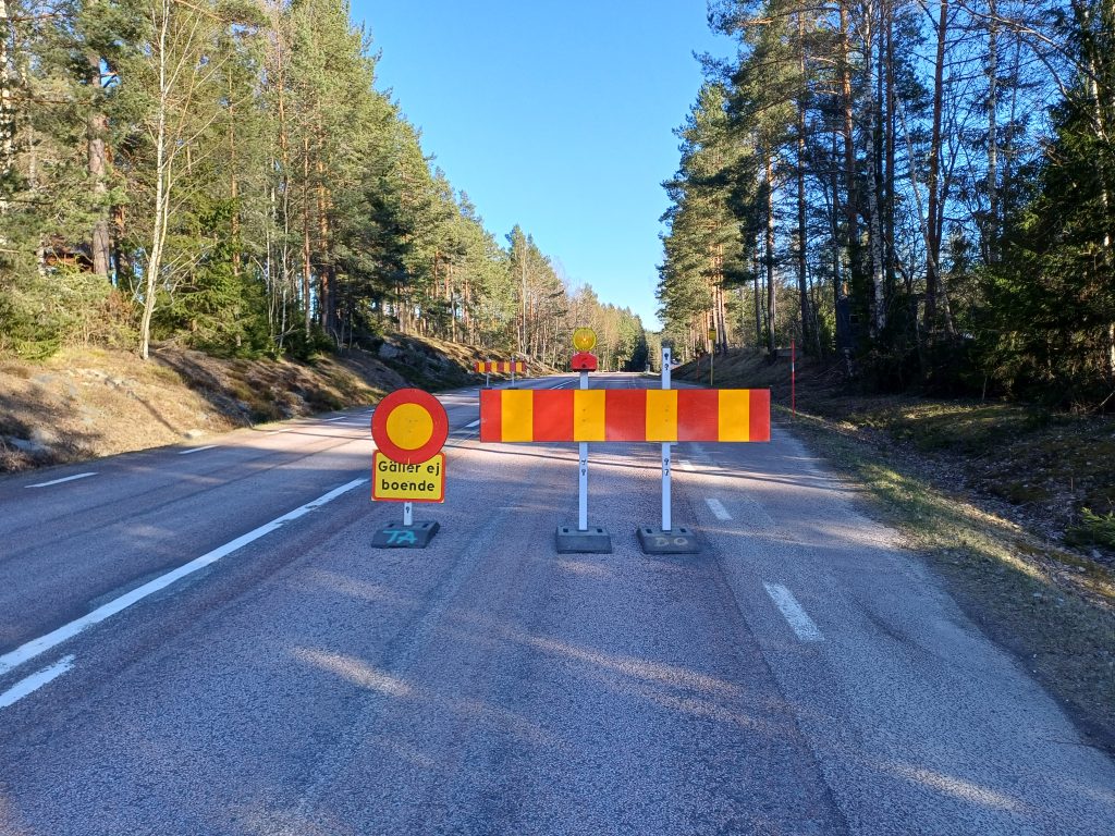 Väg 175 söder om Arvika var avstängd mellan den 7 och 23 april. Foto: Sakeus Berg.