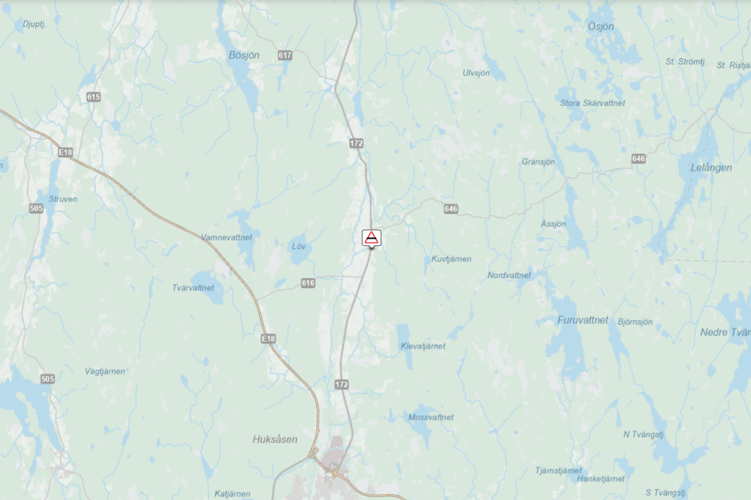 Här har olyckan inträffat, enligt Trafikverket. 