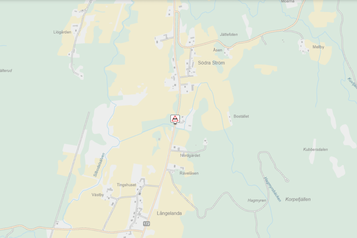 Här har olyckan inträffat, enligt Trafikverket. 