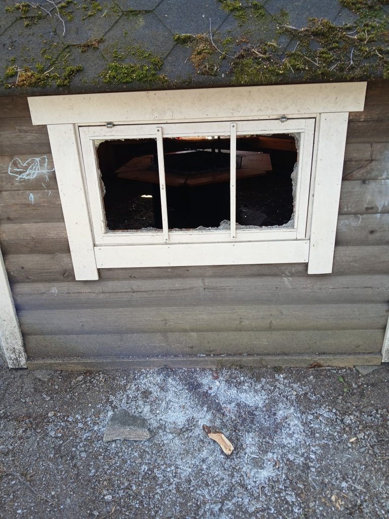 Skadegörelse på förskolan Myrstacken i Arvika. Foto: Privat.