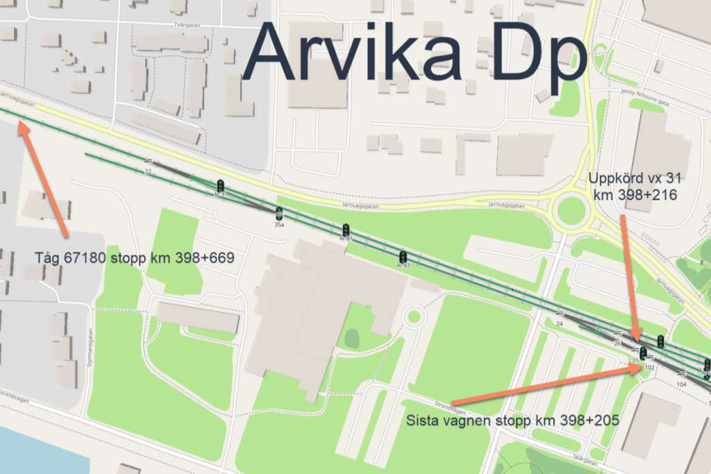 Bild från Trafikverkets faktainsamling kopplat till olyckan. 