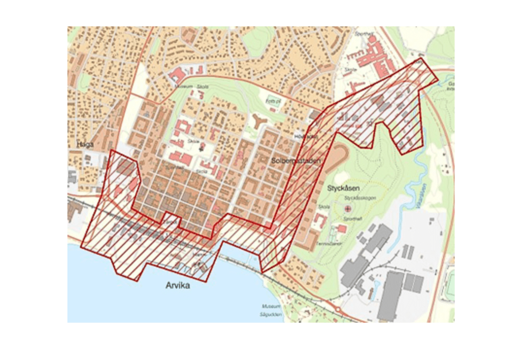 Här är området som polisen kan komma att övervaka med drönare.