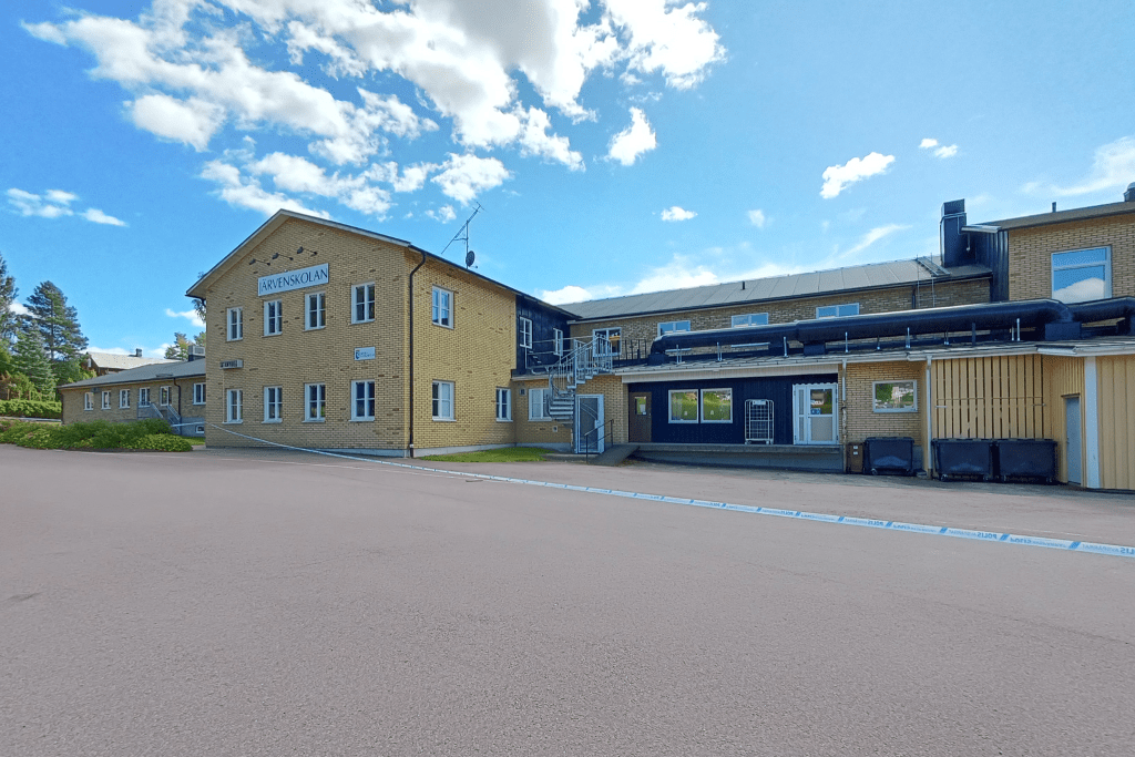 Grov skadegörelse på Järvenskolan i Gunnarskog. Foto: Sakeus Berg.