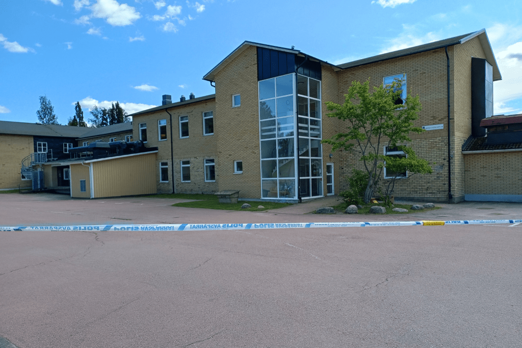 Grov skadegörelse på Järvenskolan i Gunnarskog. Foto: Sakeus Berg.
