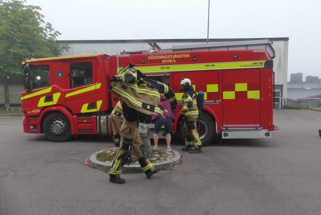 Brandövning på Centralskolan i Arvika. Foto: Sakeus Berg.