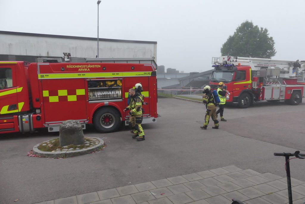 Brandövning på Centralskolan i Arvika. Foto: Sakeus Berg.
