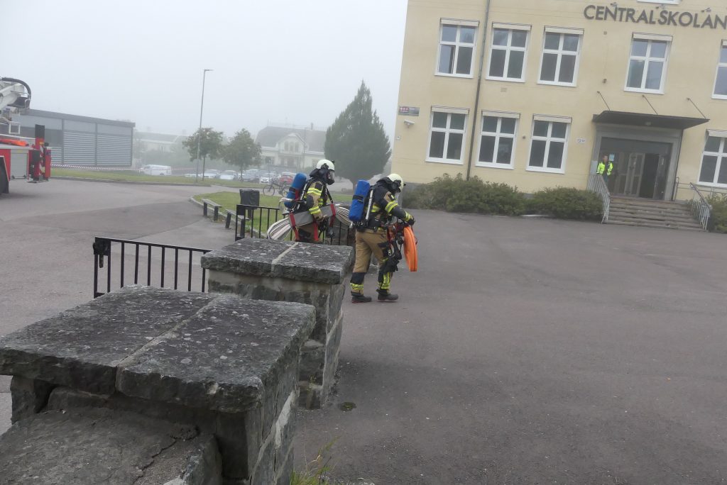 Brandövning på Centralskolan i Arvika. Foto: Sakeus Berg.