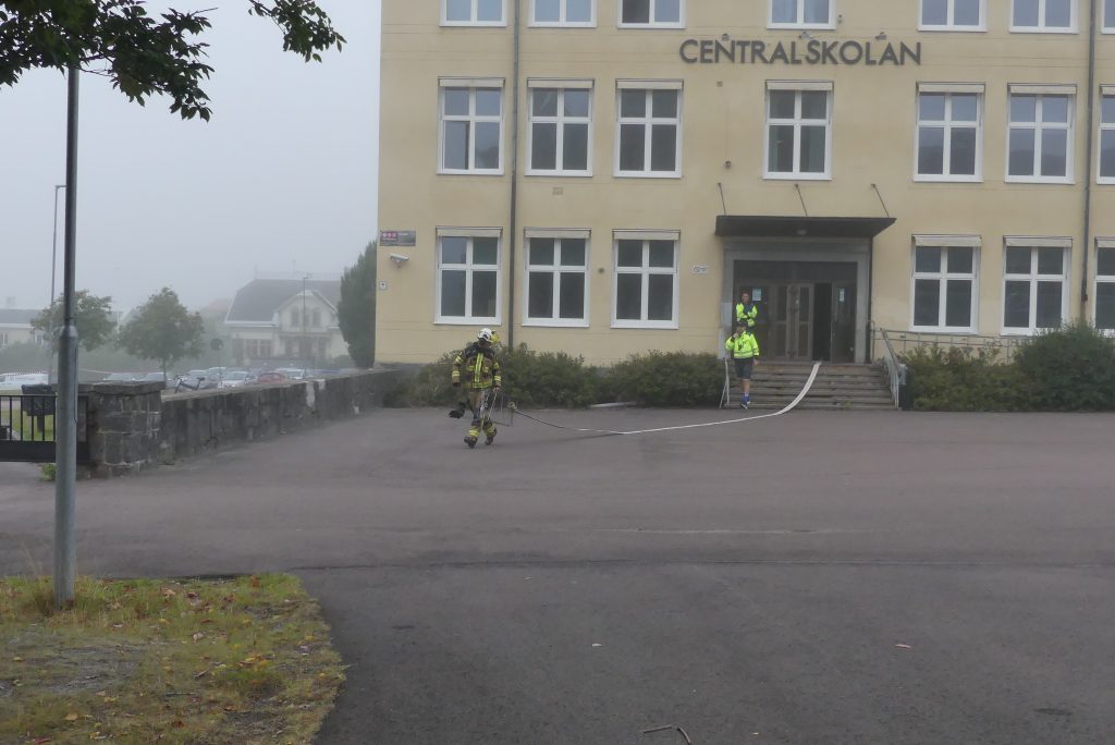Brandövning på Centralskolan i Arvika. Foto: Sakeus Berg.