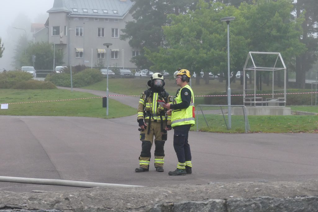 Brandövning på Centralskolan i Arvika. Foto: Sakeus Berg.