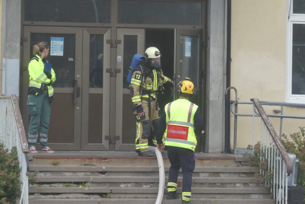 Brandövning på Centralskolan i Arvika. Foto: Sakeus Berg.