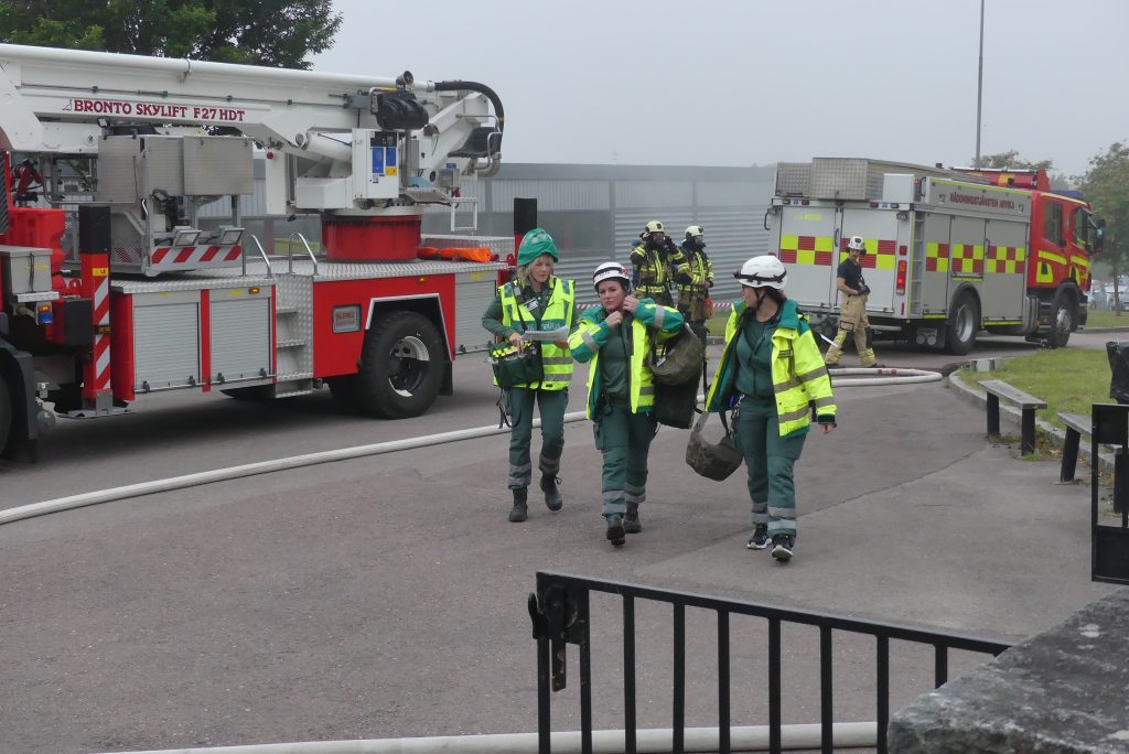 Brandövning på Centralskolan i Arvika. Foto: Sakeus Berg.