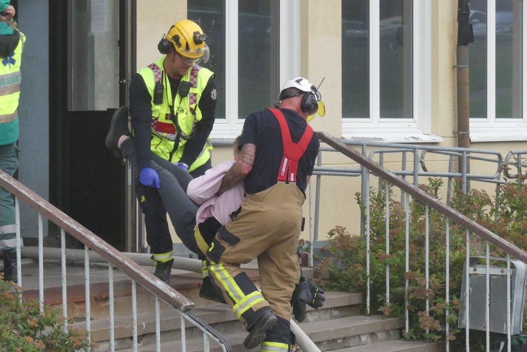Brandövning på Centralskolan i Arvika. Foto: Sakeus Berg.