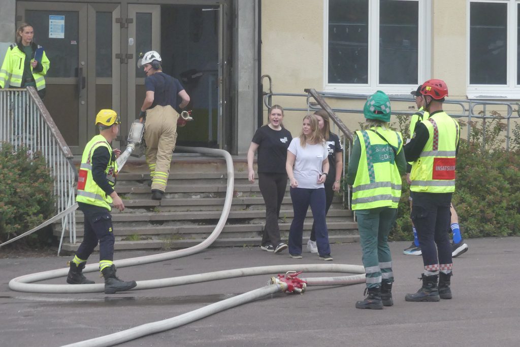 Brandövning på Centralskolan i Arvika. Foto: Sakeus Berg.