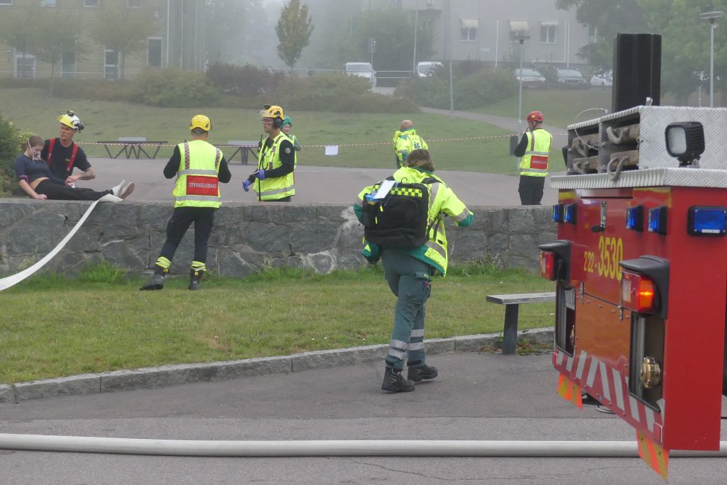 Brandövning på Centralskolan i Arvika. Foto: Sakeus Berg.