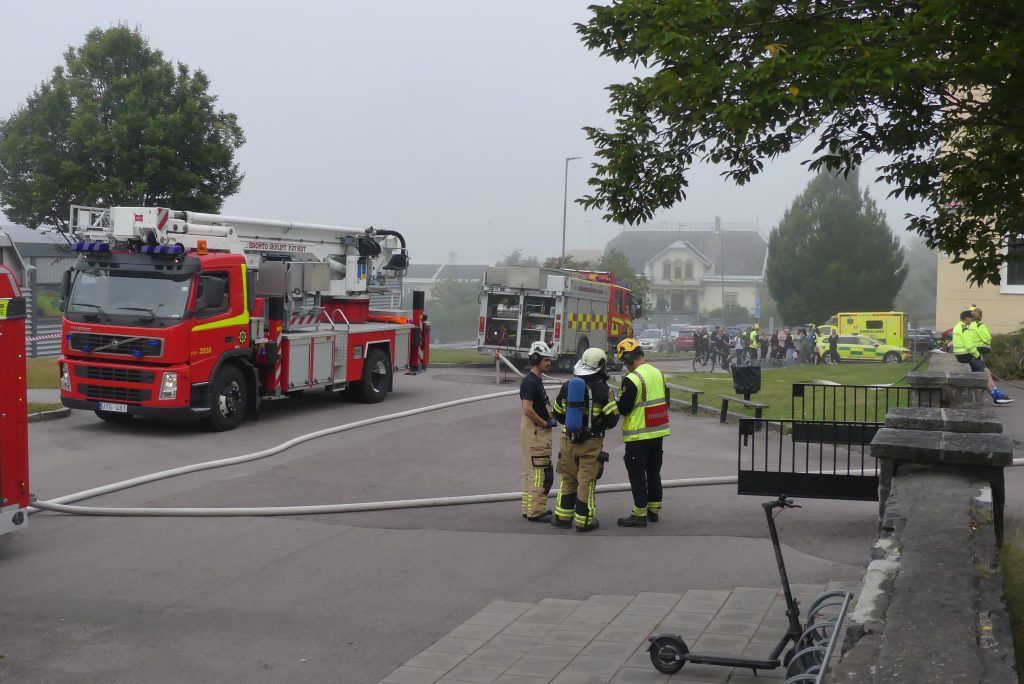 Brandövning på Centralskolan i Arvika. Foto: Sakeus Berg.