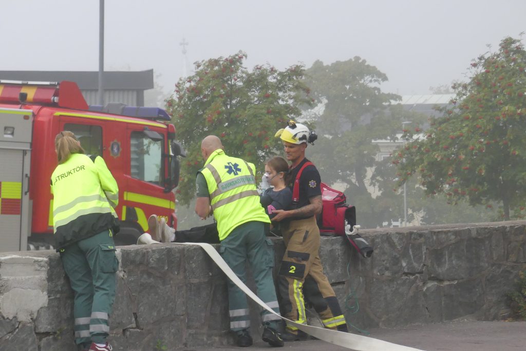 Brandövning på Centralskolan i Arvika. Foto: Sakeus Berg.