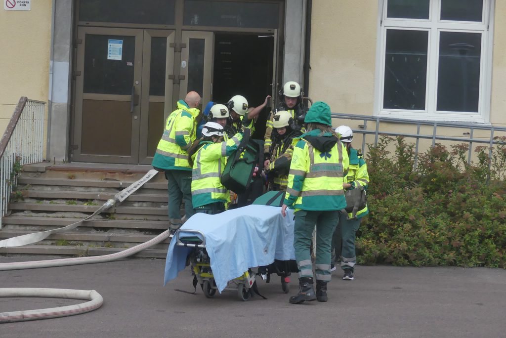 Brandövning på Centralskolan i Arvika. Foto: Sakeus Berg.