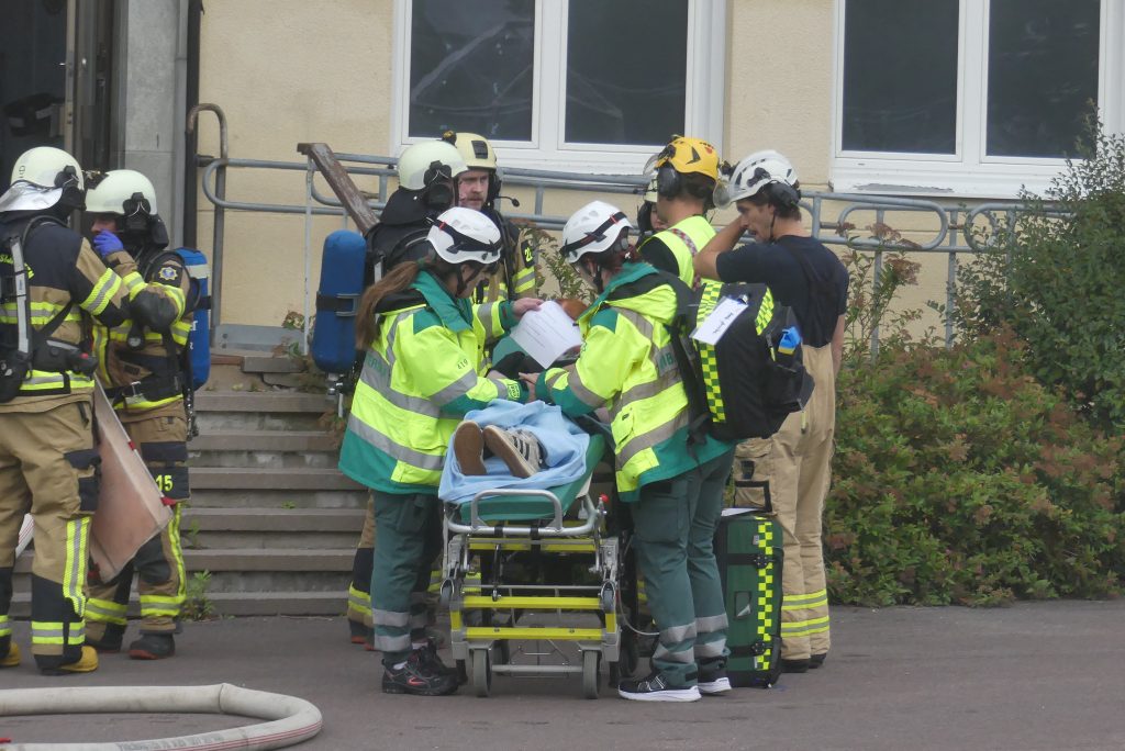 Brandövning på Centralskolan i Arvika. Foto: Sakeus Berg.