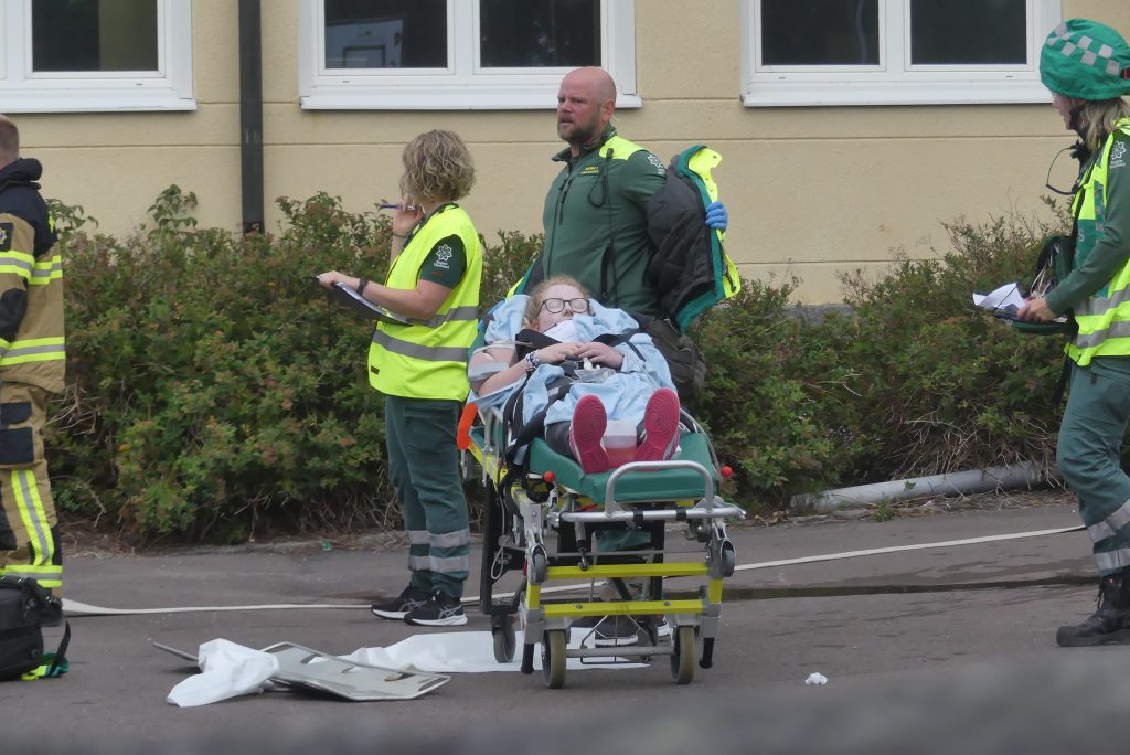 Brandövning på Centralskolan i Arvika. Foto: Sakeus Berg.