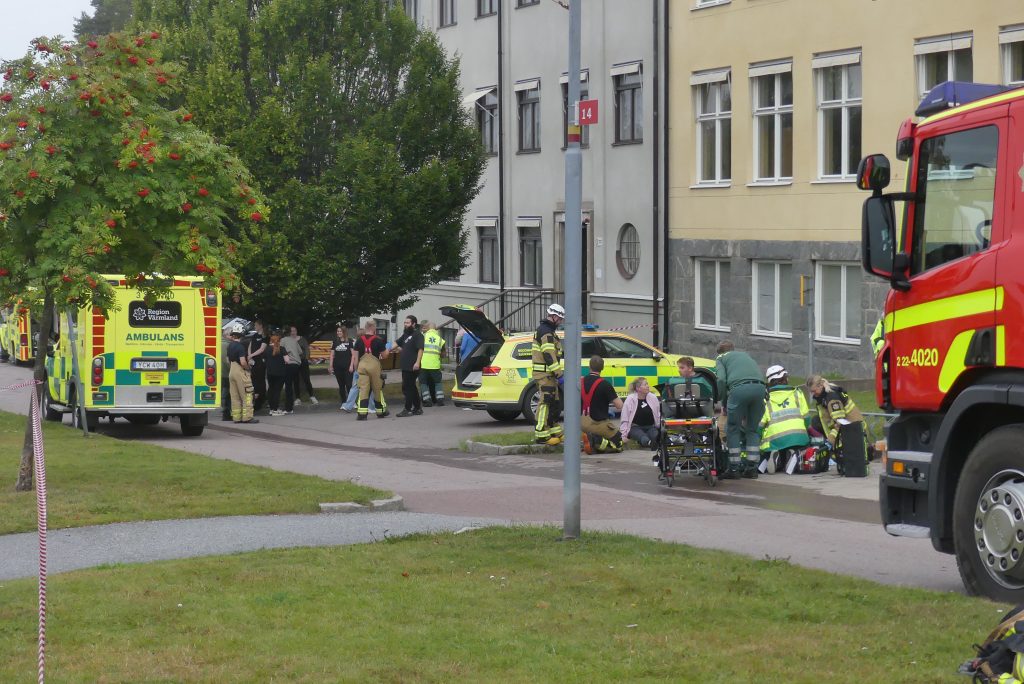 Brandövning på Centralskolan i Arvika. Foto: Sakeus Berg.