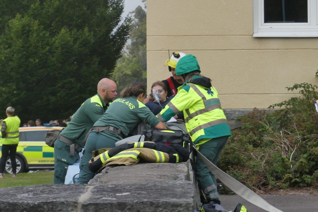 Brandövning på Centralskolan i Arvika. Foto: Sakeus Berg.