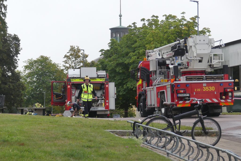 Brandövning på Centralskolan i Arvika. Foto: Sakeus Berg.