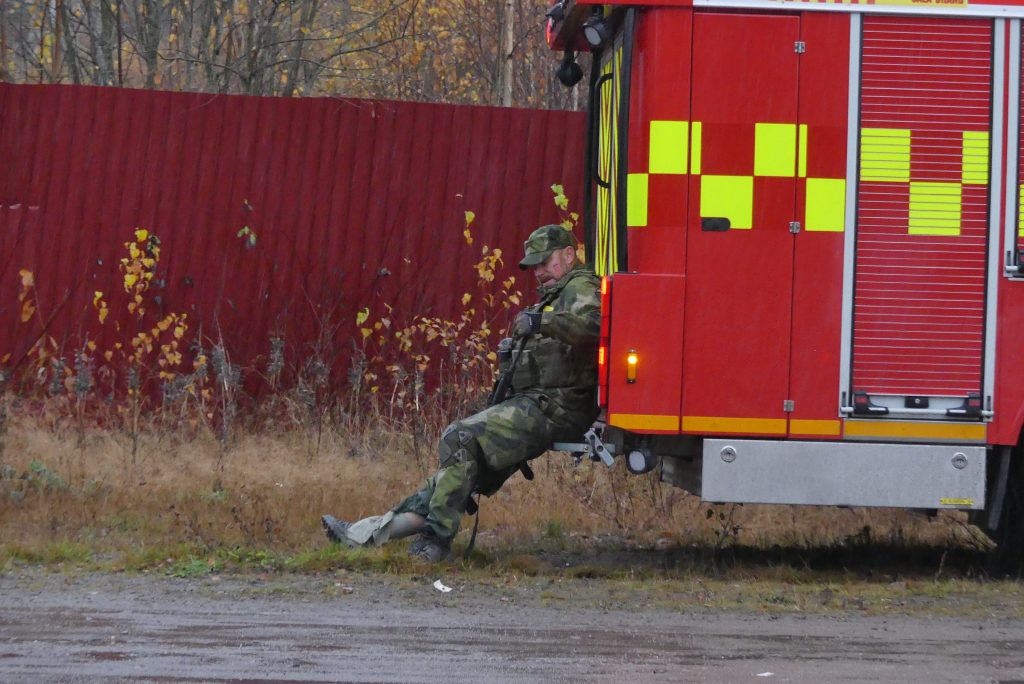 Stor totalförsvarsövning vid gränsen. Foto: Sakeus Berg.