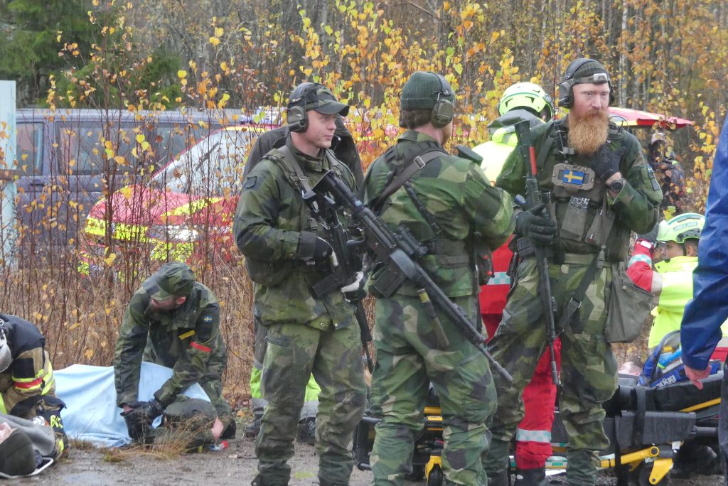 Stor totalförsvarsövning vid gränsen. Foto: Sakeus Berg.